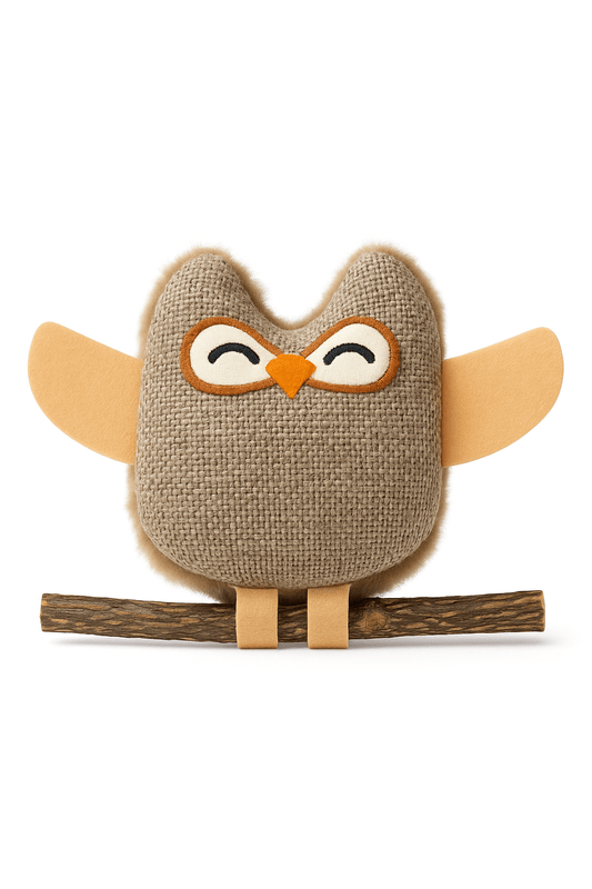 Katzenspielzeug Eule – weiches Plüschspielzeug mit Charakter