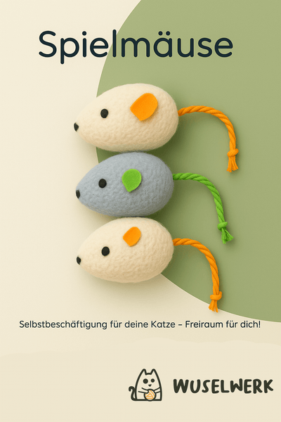 3× Plüsch-Spielmäuse