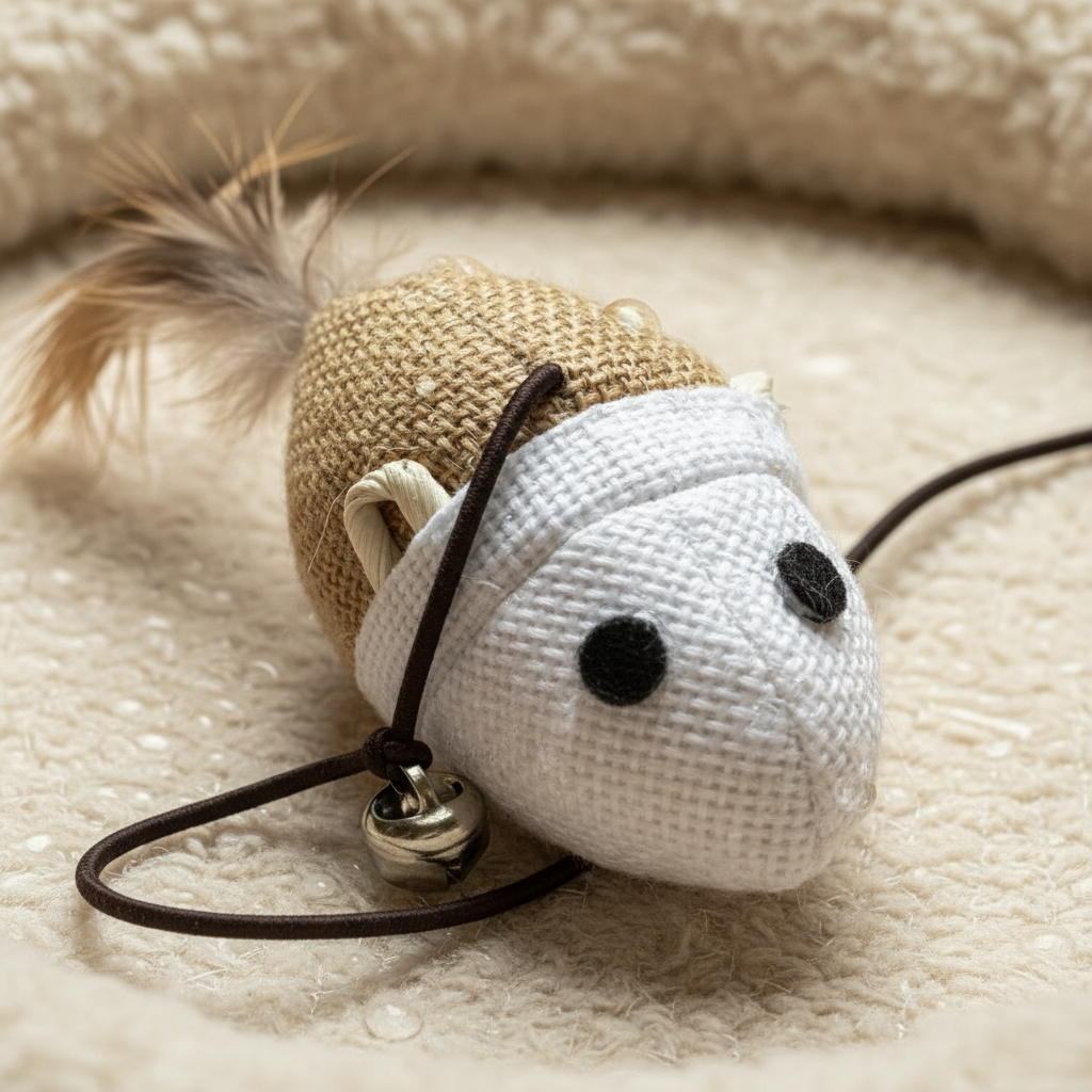 Katzenangel mit Maus